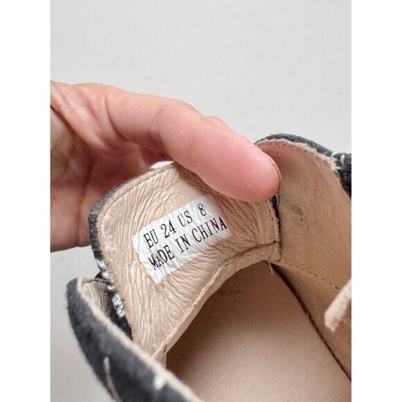 Kids' AKID Black White Marble Canvas Hi-Top Lace-Up Sneakers, Size 8 - Picture 10 of 11